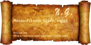 Neuschloss Gyöngyi névjegykártya